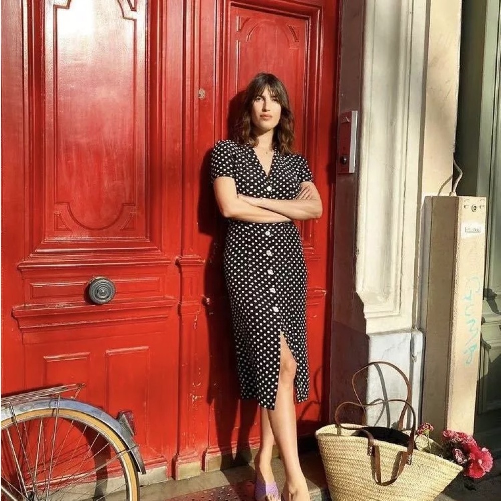 Rouje Marine Dress in polka dots 36